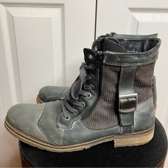 Steve Madden p-buxton men Leather Boots work boots sz 11US 44EU grey - Picture 6 of 11